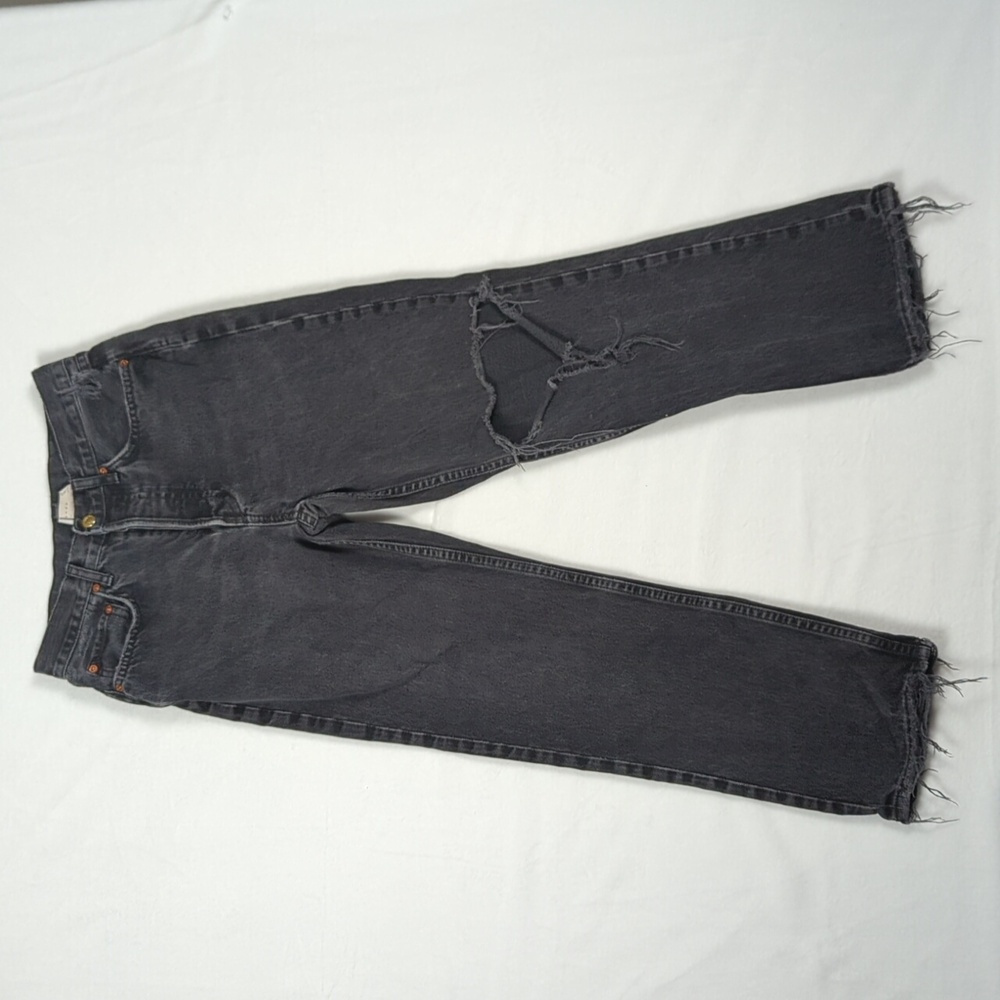 Topshop Black Distressed‎ Straight Leg Denim Men's Jeans 28